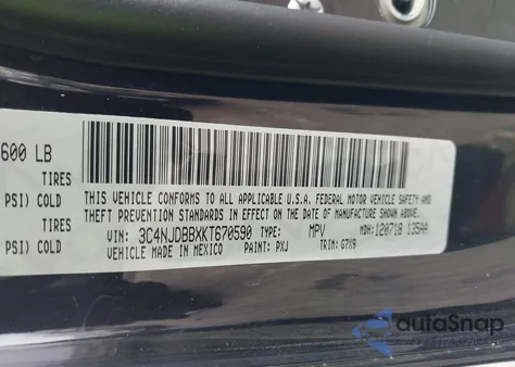 2019 Jeep Compass Altitude 4X4 from USA, damaged, VIN 3C4NJDBBXKT670590